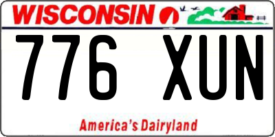 WI license plate 776XUN
