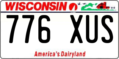 WI license plate 776XUS