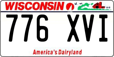 WI license plate 776XVI