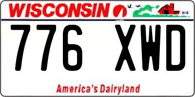 WI license plate 776XWD