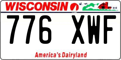 WI license plate 776XWF