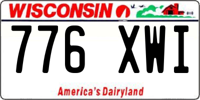 WI license plate 776XWI