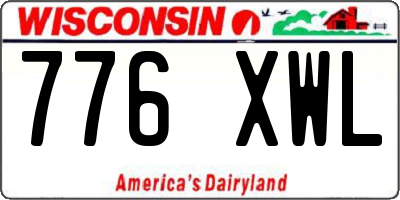 WI license plate 776XWL