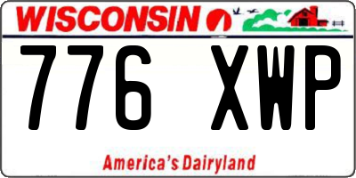 WI license plate 776XWP
