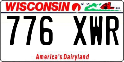 WI license plate 776XWR