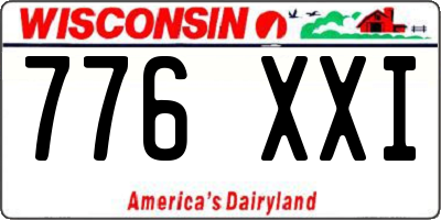 WI license plate 776XXI