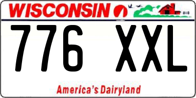 WI license plate 776XXL