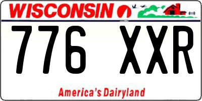 WI license plate 776XXR
