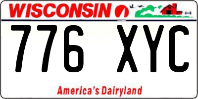 WI license plate 776XYC