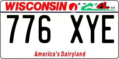 WI license plate 776XYE
