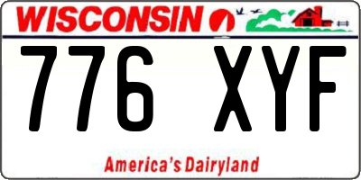 WI license plate 776XYF