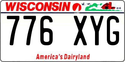 WI license plate 776XYG