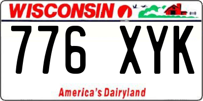 WI license plate 776XYK