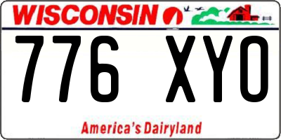 WI license plate 776XYO