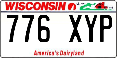 WI license plate 776XYP