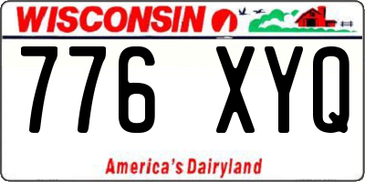 WI license plate 776XYQ