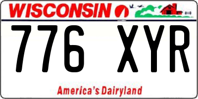 WI license plate 776XYR