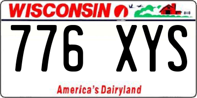WI license plate 776XYS
