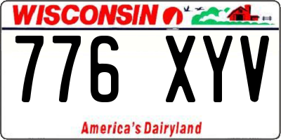WI license plate 776XYV
