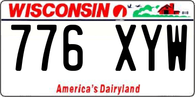 WI license plate 776XYW