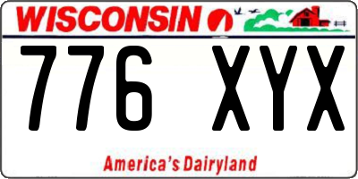 WI license plate 776XYX