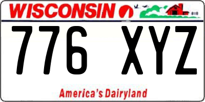 WI license plate 776XYZ