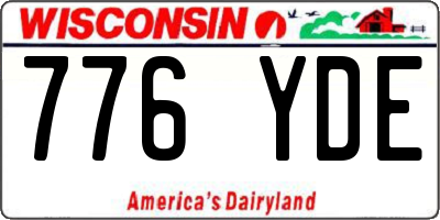 WI license plate 776YDE