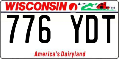 WI license plate 776YDT