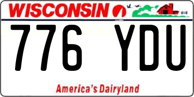 WI license plate 776YDU