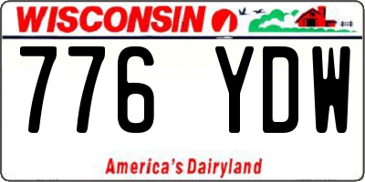 WI license plate 776YDW