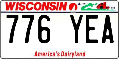 WI license plate 776YEA