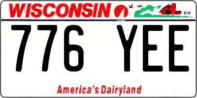 WI license plate 776YEE
