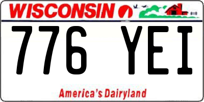 WI license plate 776YEI