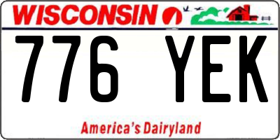 WI license plate 776YEK