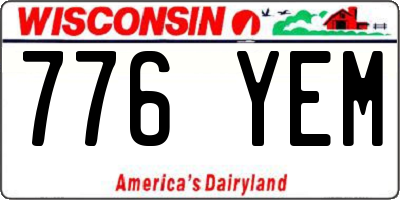 WI license plate 776YEM