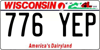 WI license plate 776YEP