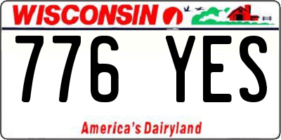 WI license plate 776YES