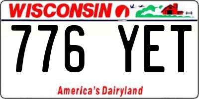 WI license plate 776YET
