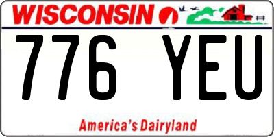 WI license plate 776YEU