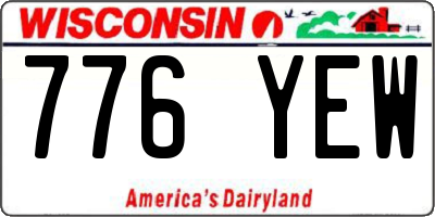 WI license plate 776YEW