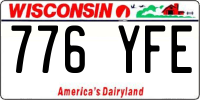 WI license plate 776YFE