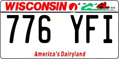 WI license plate 776YFI