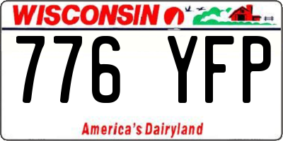 WI license plate 776YFP