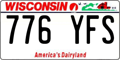 WI license plate 776YFS