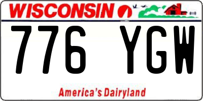 WI license plate 776YGW