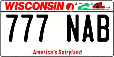 WI license plate 777NAB