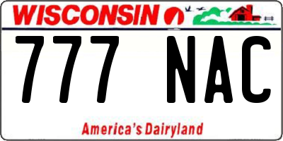 WI license plate 777NAC