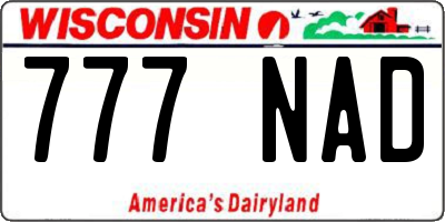 WI license plate 777NAD