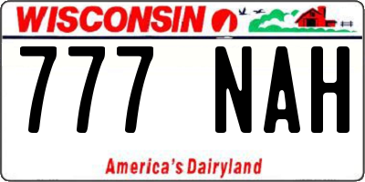 WI license plate 777NAH