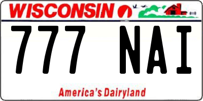 WI license plate 777NAI